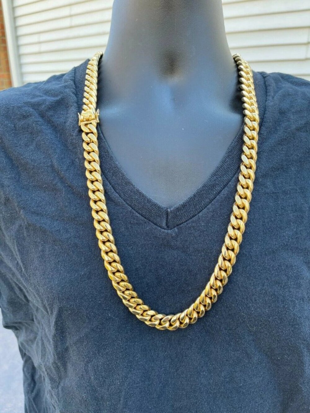 18K Gold-Plated Stainless Steel Miami Cuban Chain 30in 14mm
